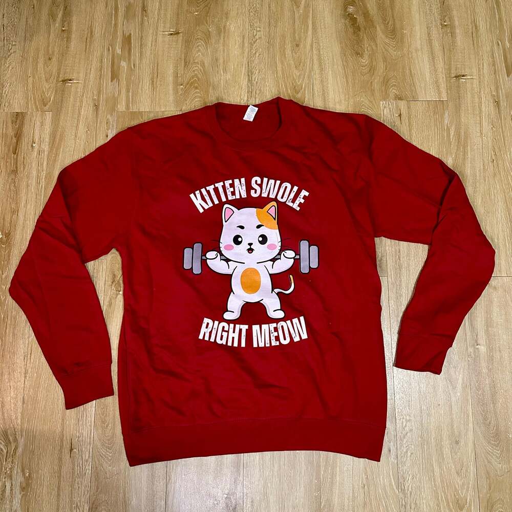 Cat Working out SweatShirt for Cat Lover gift for Gym Lover gift for F –
